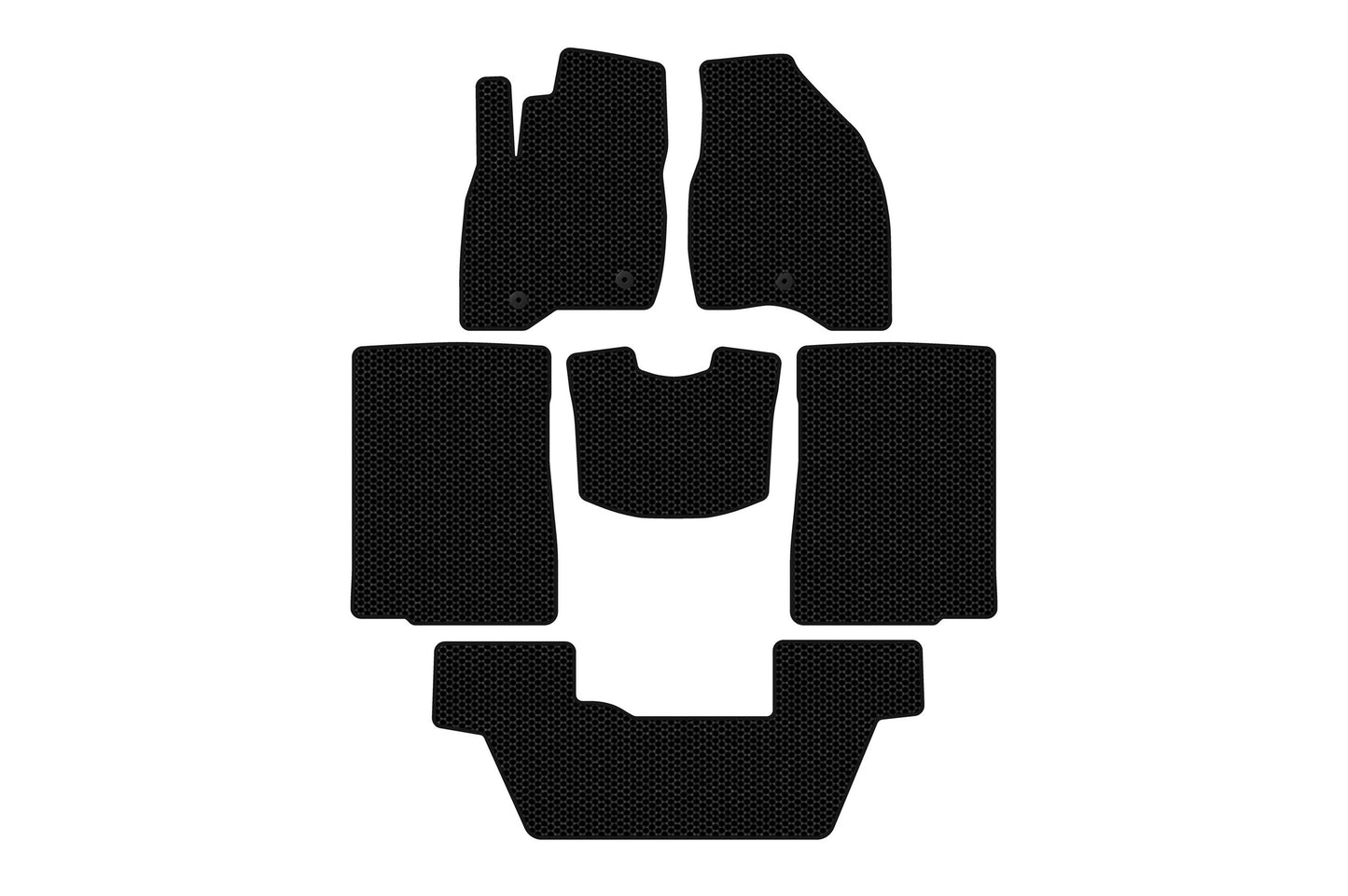Rubber floor mats Carsuit (2015-2017, 3 rows, 7-seater, black) for Ford Explorer 2011-2019 - image 1