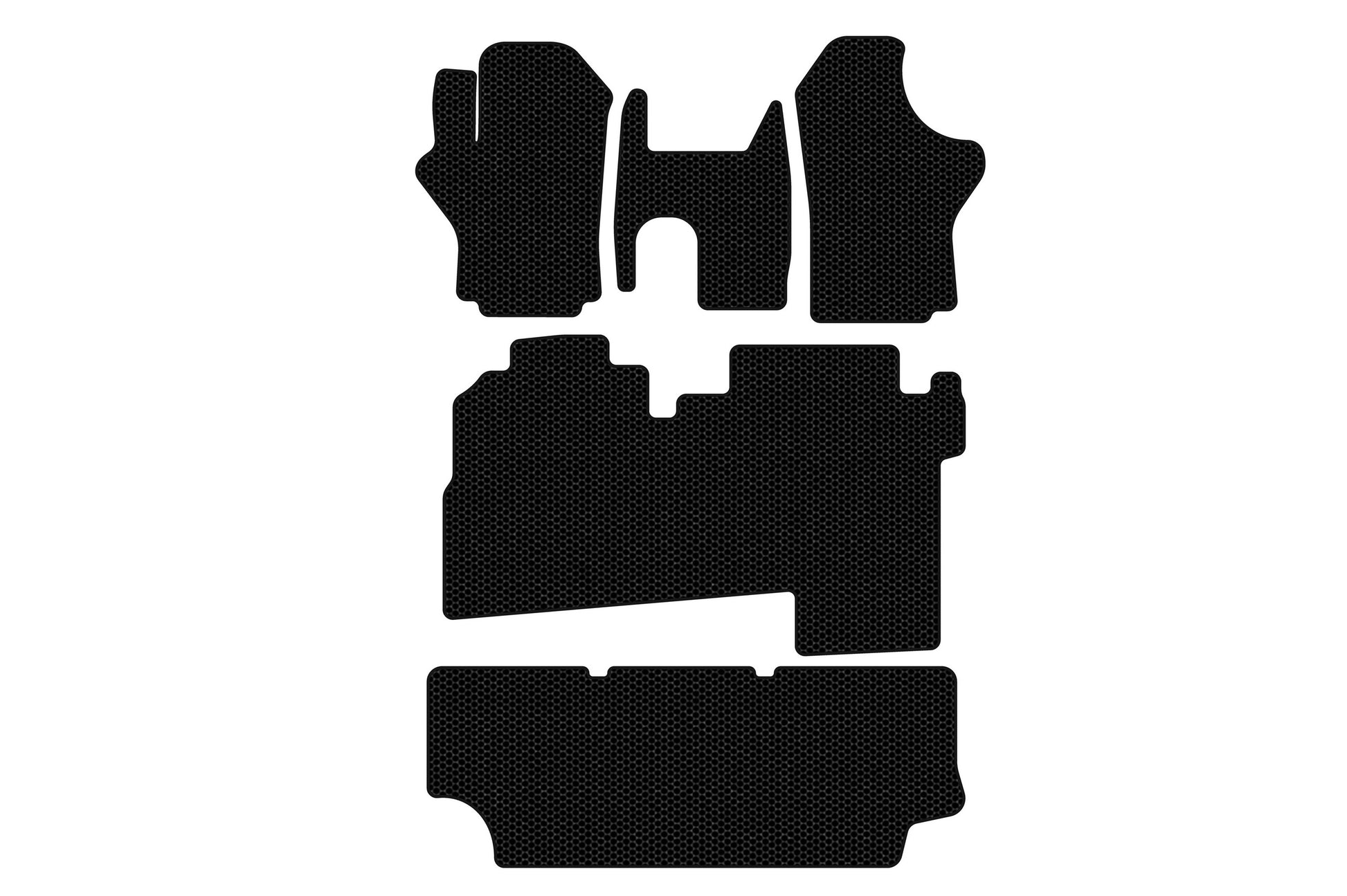 Rubber floor mats Carsuit (2004-2007, 3 rows, 8-seater, black) for Hyundai H200, H1, Starex 1998-2007 - image 1