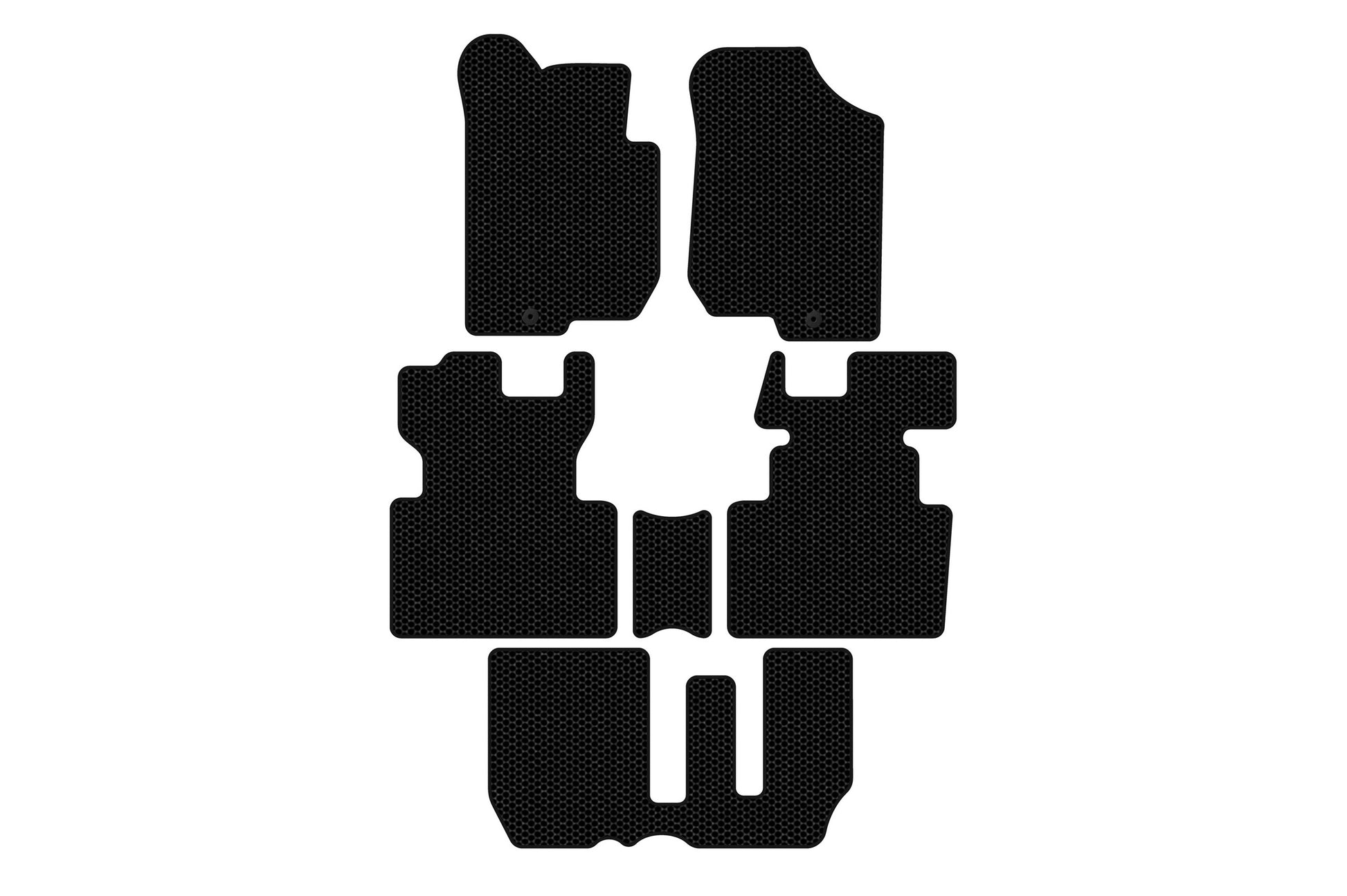 Rubber floor mats Carsuit (2006-2012, 3 rows, 7-seater, black) for Kia Carens 1999-2012 - image 1