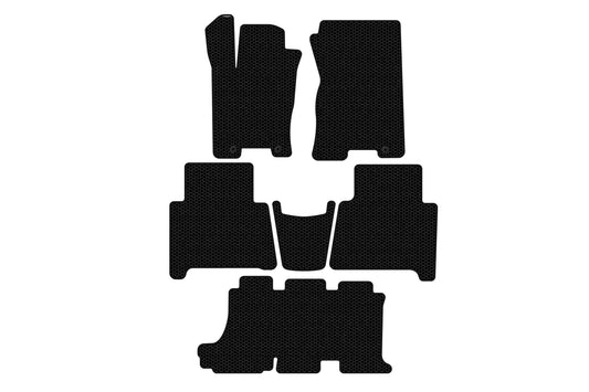 Rubber floor mats Carsuit (3 rows, black) for Kia Mohave 2008-2016 - image 1