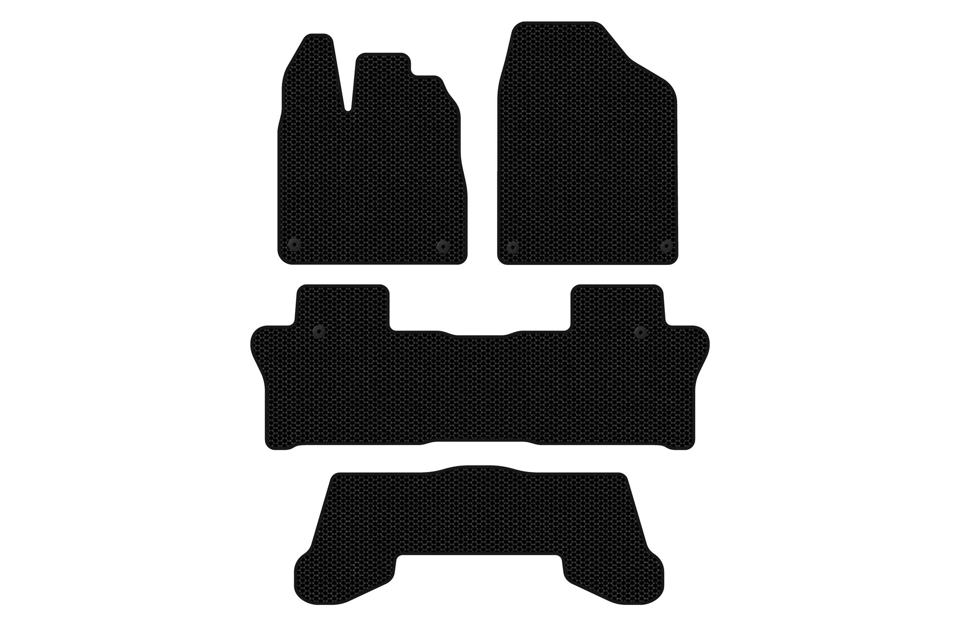 Rubber floor mats Carsuit (3 rows, black) for Honda Pilot 2015-2022 - image 1