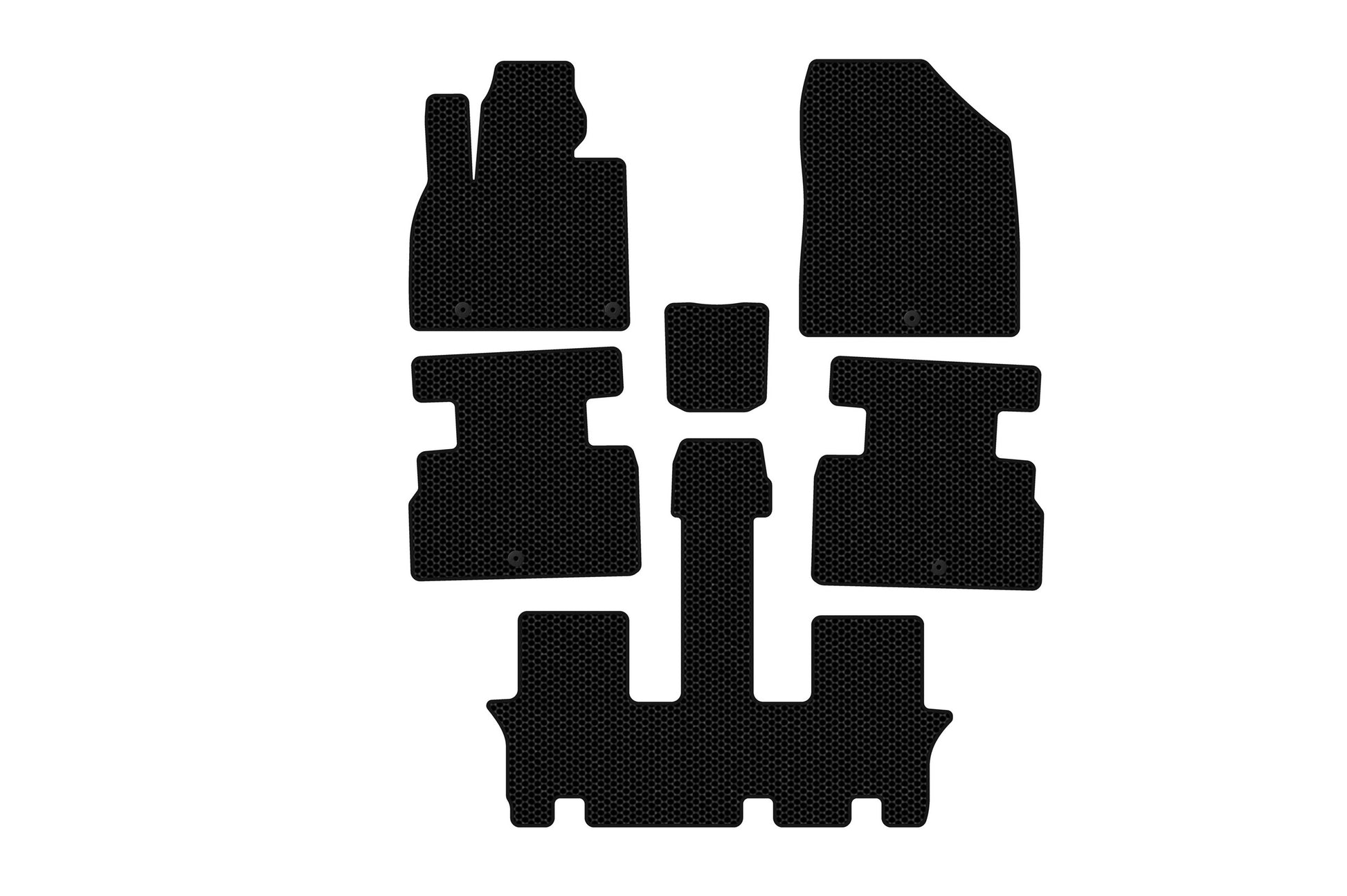 Rubber Floor Mats Carsuit (3 Rows, 7-Seater, Black) for Kia Stonic 2017- - image 1