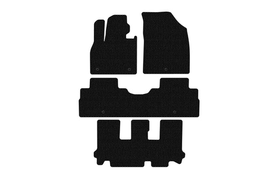 Rubber floor mats Carsuit (3 rows, 8-seater, black) for Hyundai Palisade 2018-2025 - image 1