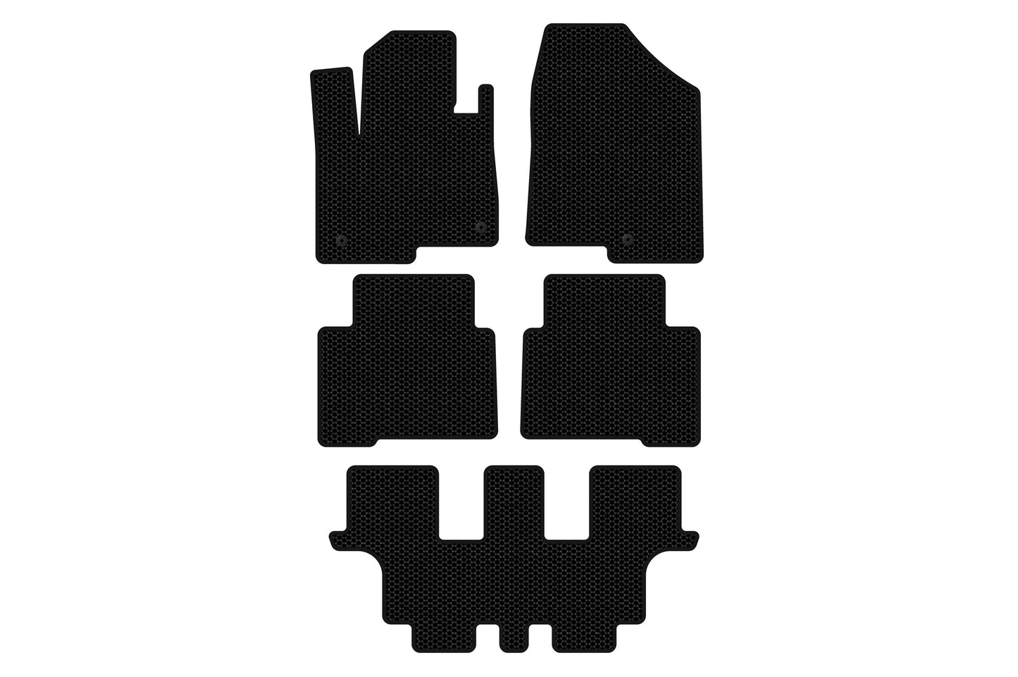 Rubber floor mats Carsuit (3 rows, for Grand, black) for Hyundai Santa Fe 4 2018-2023 - image 1