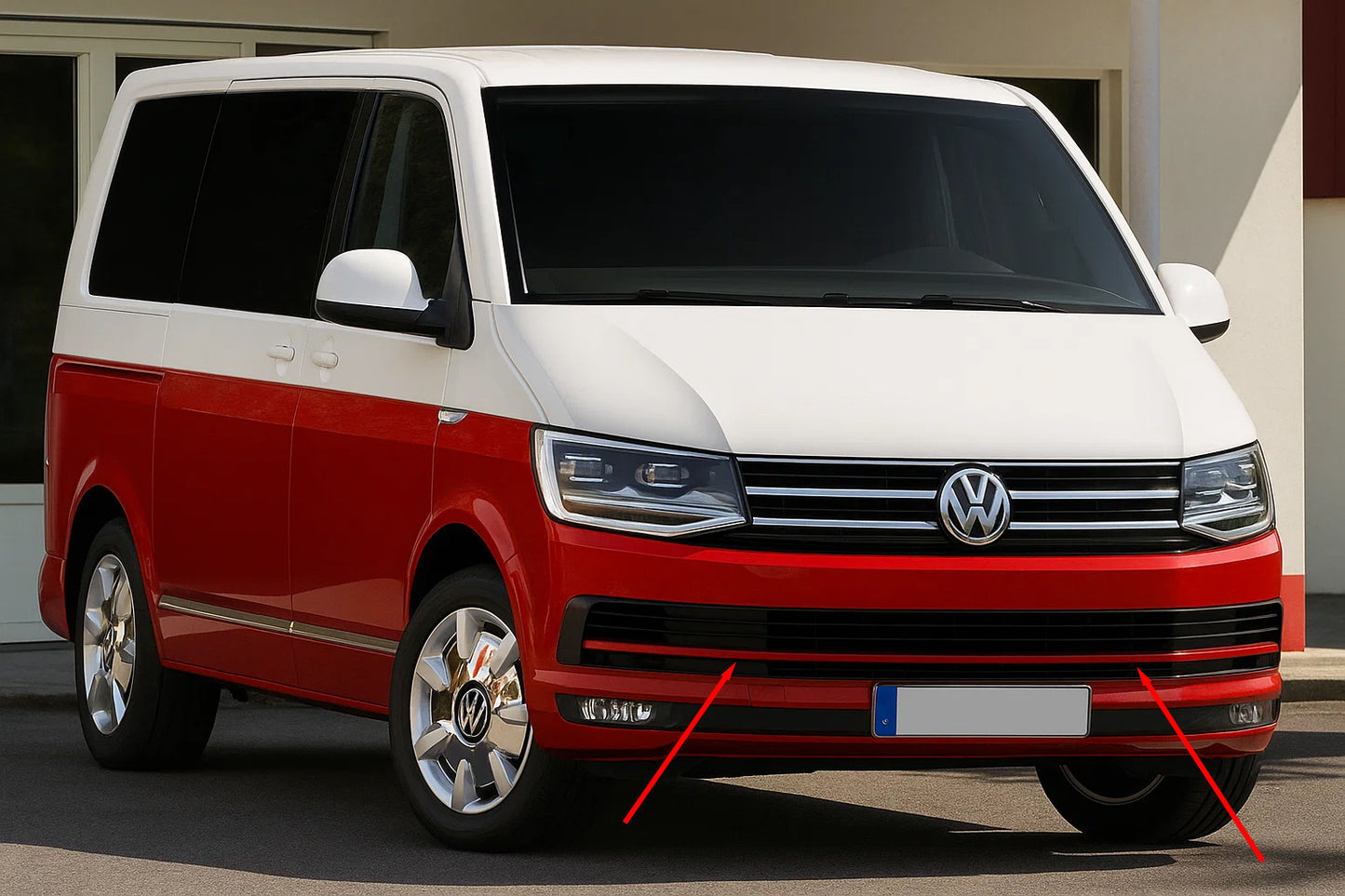 Bumper Grille Trim Covers 2015-2019 (3 pcs, Red) for Volkswagen T6 2015-2024 - image 1