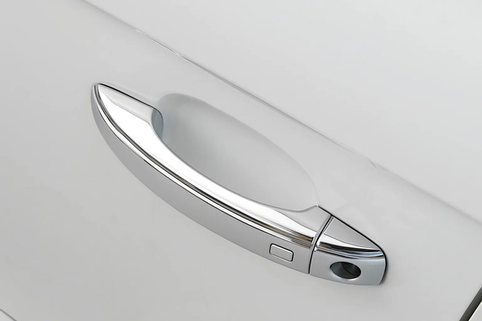 Chrome Door Handle Covers with Buttons (4 pcs, Stainless Steel) for Audi A8 2010-2018 - image 1