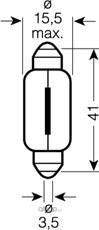 Indicator lamp Osram 6453 C15W 41mm 24V SV8.5-8 - Reelken Auto