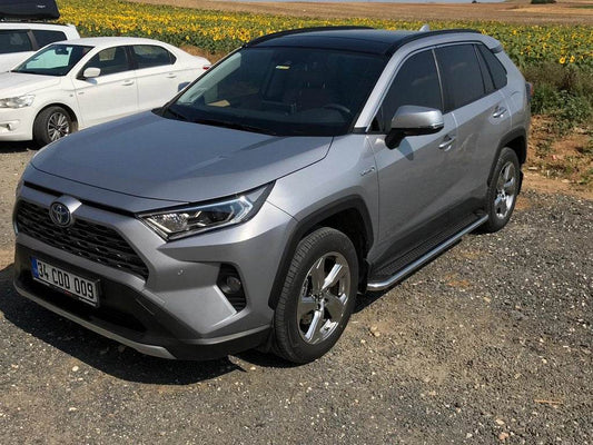 Maydos V2 side sills (2 pcs., aluminum with stainless steel) for Toyota Rav 4 2019- - Reelken Auto
