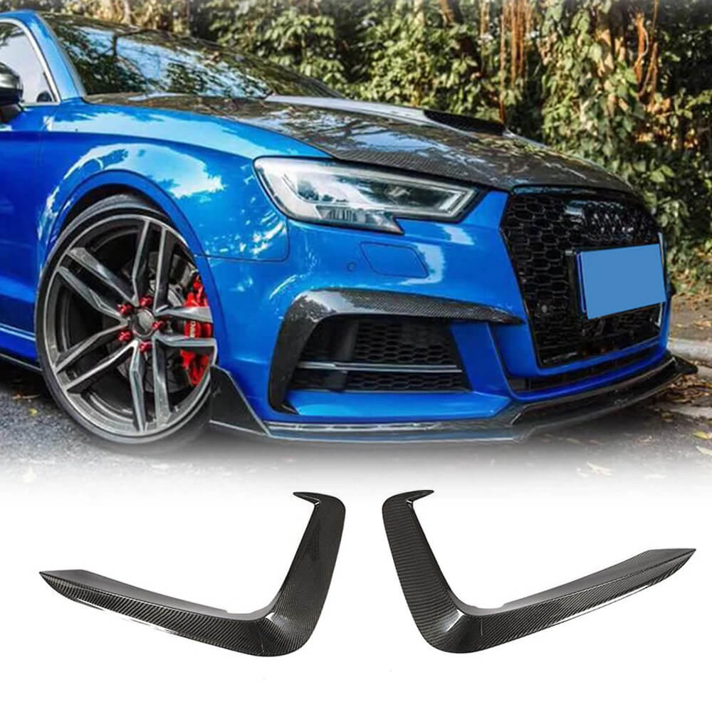 Front Bumper Flap V1 Extensions (for S-Line 2016-2020, Carbon) for Audi A5 2016-2025 - image 1