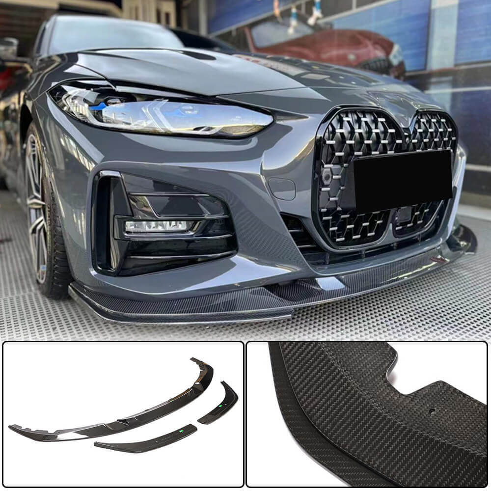 Front Bumper Lip Dry Carbon Fiber V4 (M-Sport) for BMW 4 series G22/23/26 2020- - image 1