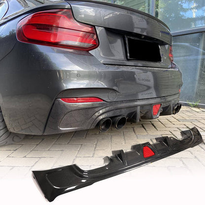 Rear Bumper Diffuser V2 for F22/F23 M-Sport, Carbon for BMW 2 Series F22/23 2014-2021 - image 1
