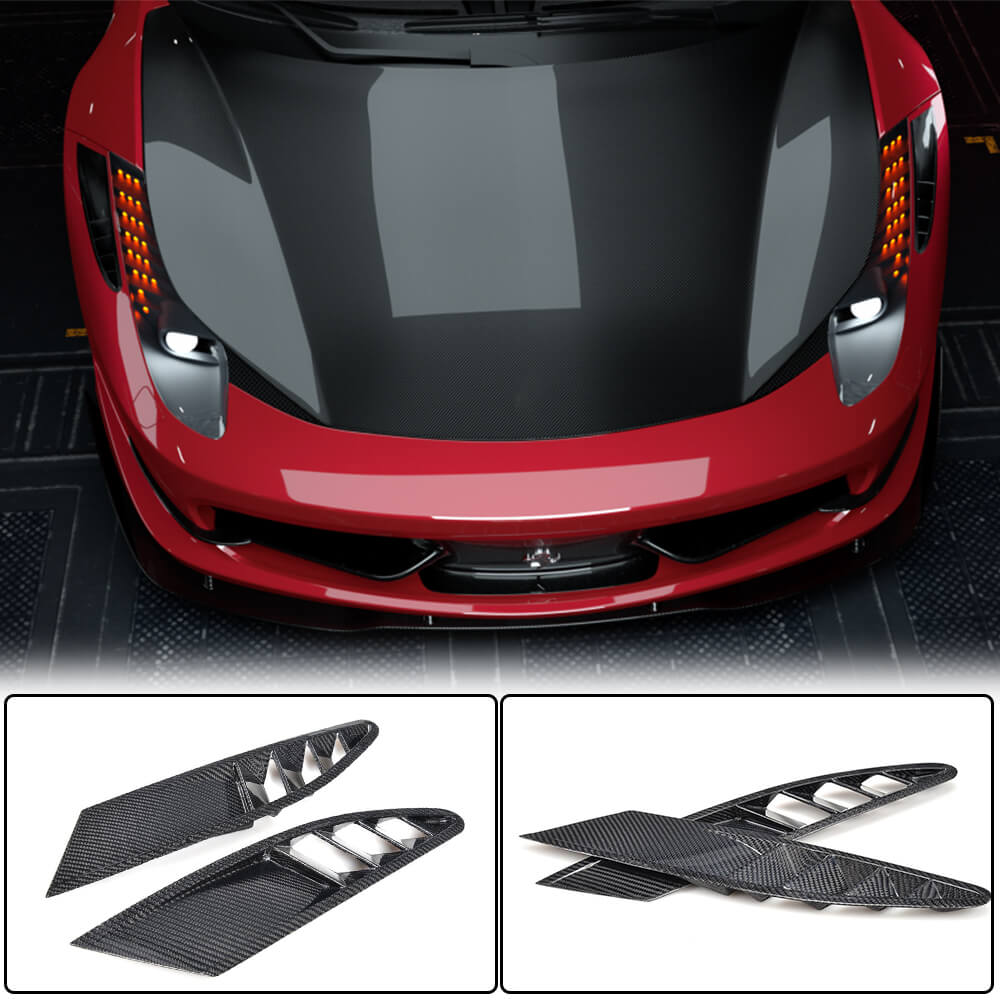 Front Bumper Extensions V1 (2011-2013, Carbon) for Ferrari 458 Italia 2009-2015 - image 1