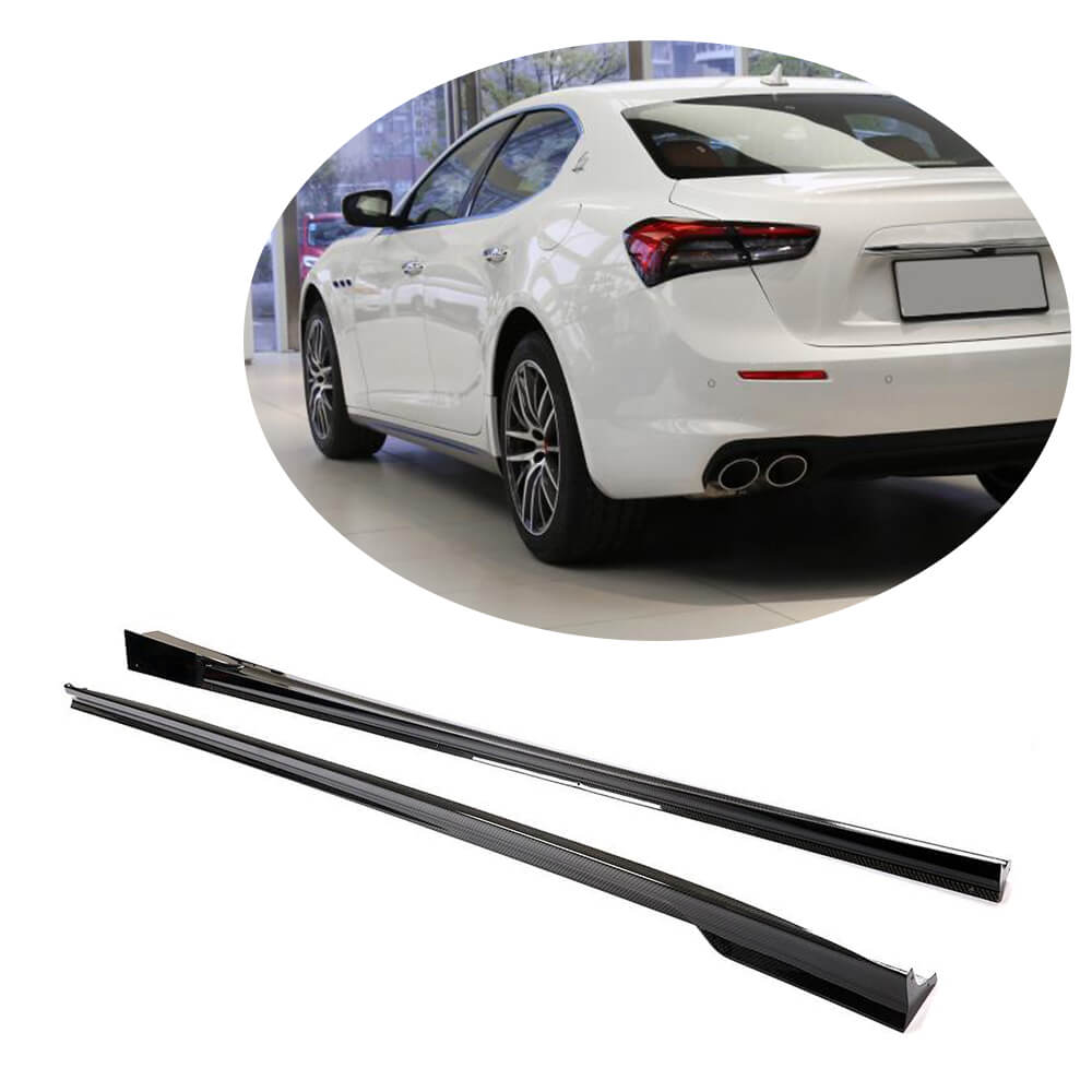 Side Skirts V2 (for Base/S/S Q4/Diesel/250 Diesel, Carbon) for Maserati Ghibli 2013-2023 - image 1