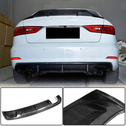 Rear Bumper Diffuser V2 (for Base SD 2012-2016, Carbon) for Audi A3 2012-2020 - image 1