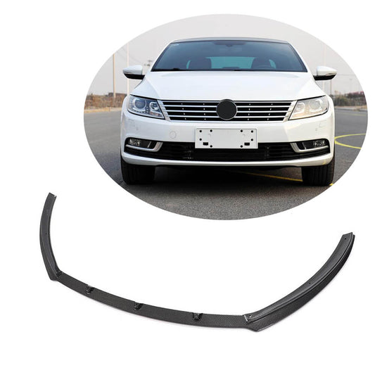 Front Bumper Lip Spoiler (for 2012-2018, Carbon) for Volkswagen Passat СС 2008-2017 - image 1