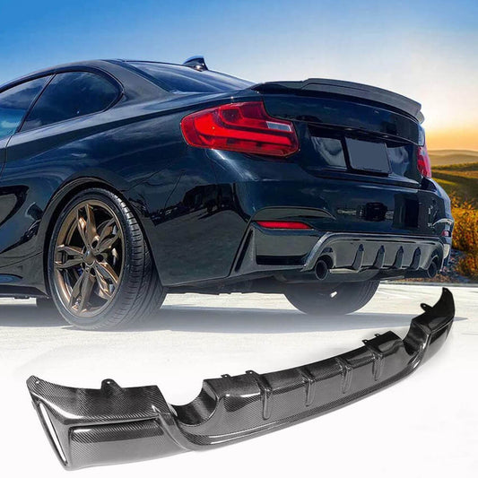 Rear Bumper Diffuser V4 (for F22/F23 M-Sport, Carbon) for BMW 2 Series F22/23 2014-2021 - image 1