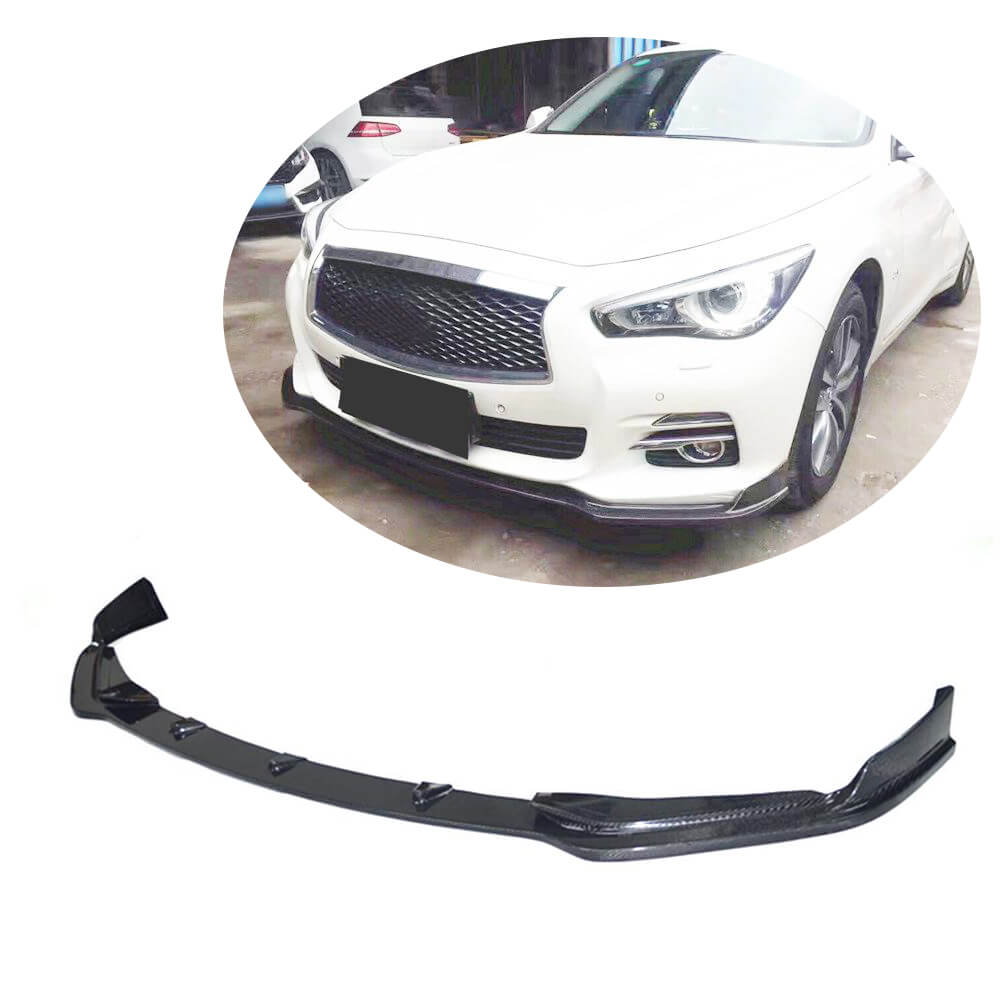 Front Bumper Lip V1 for Q50 Base 2014-2017 Carbon for Infiniti Q50/Q60 2013-2024 - image 1