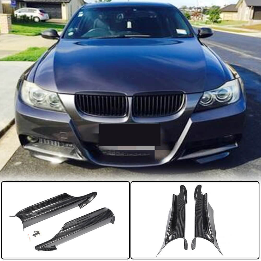 Front Bumper Flaps (for E90 2005-2008 M-Sport, Carbon) for BMW 3 Series E90/E91 2005-2011 - image 1