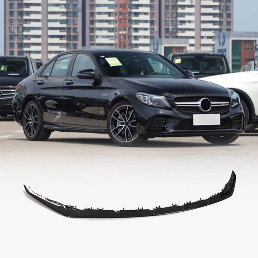 Front Bumper Lip V2 for C43 AMG 2019-2021 Carbon for Mercedes C-сlass W205 2014-2021 - image 1