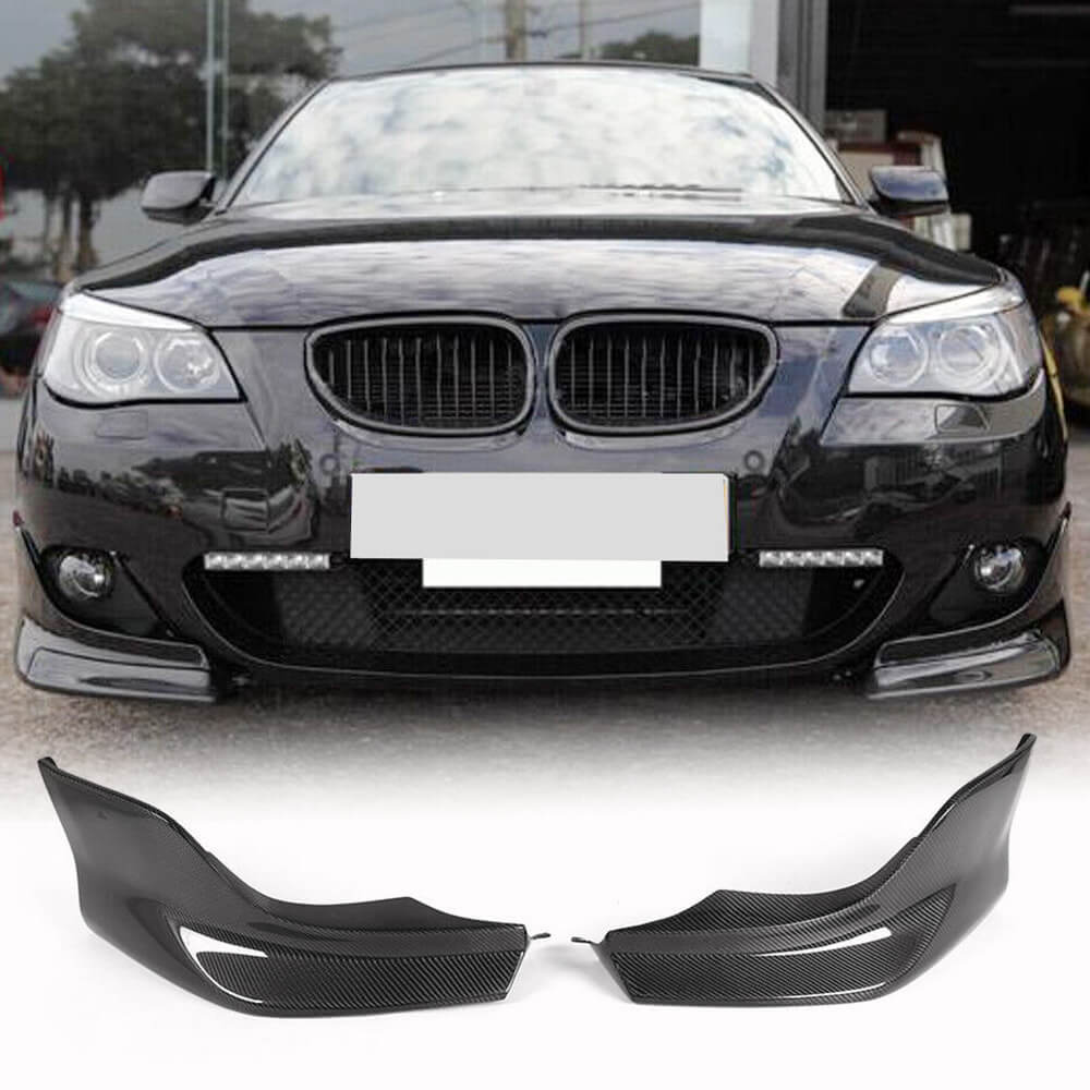 Front Bumper Splitters Carbon Fiber (for M-Sport) for BMW 5 series E-60/61 2003-2010 - image 1