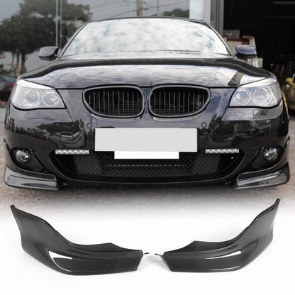Front Bumper Splitters Carbon Fiber (for M-Sport) for BMW 5 series E-60/61 2003-2010 - image 1