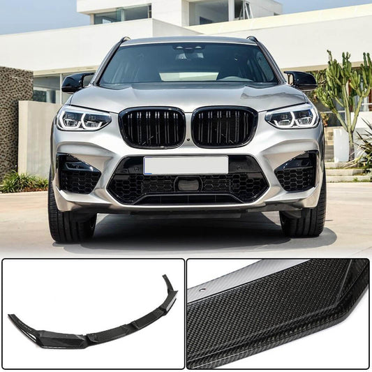 Front Bumper Lip V1 for F97 2018-2021, Carbon for BMW X3 G01 2018- - image 1