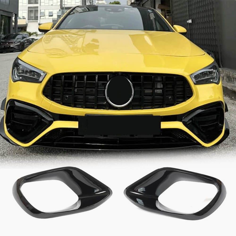 Front bumper extensions (for CLA45 AMG 2019-2022, ABS) for Mercedes CLA C118 2019- - image 1