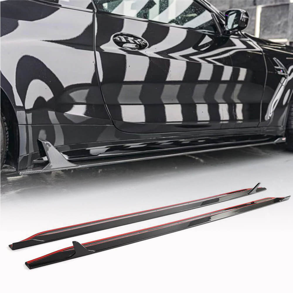 V6 Side Skirt Extensions (for G80, Carbon) for BMW 3 Series G20/21 2018- - image 1