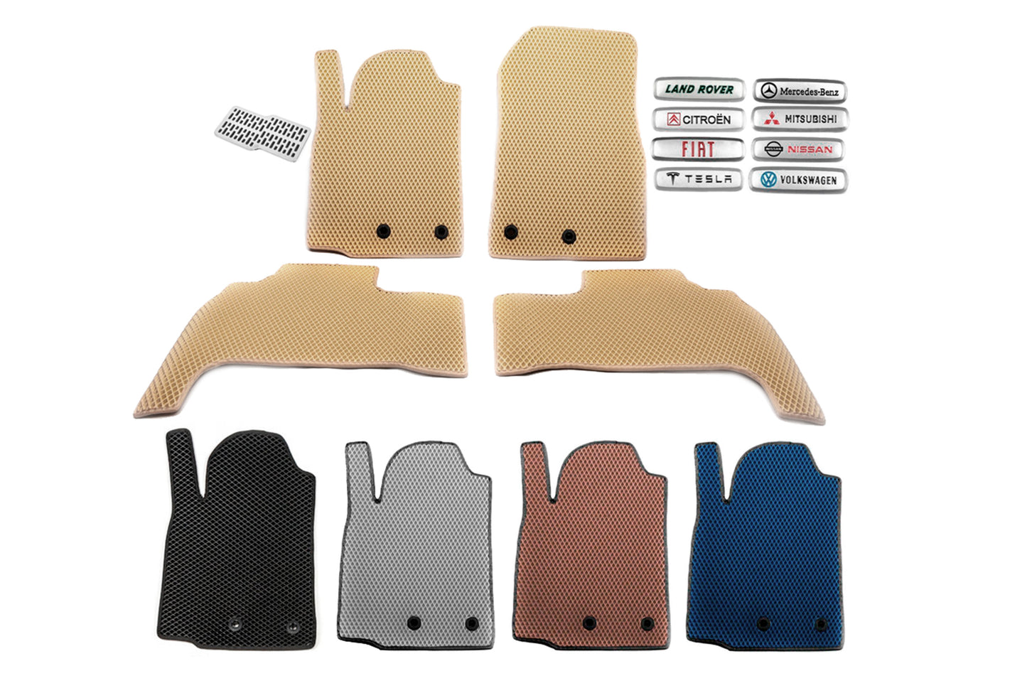 EVA Floor Mats (3-Door, Beige) for Mitsubishi Colt 2004-2012 - image 1