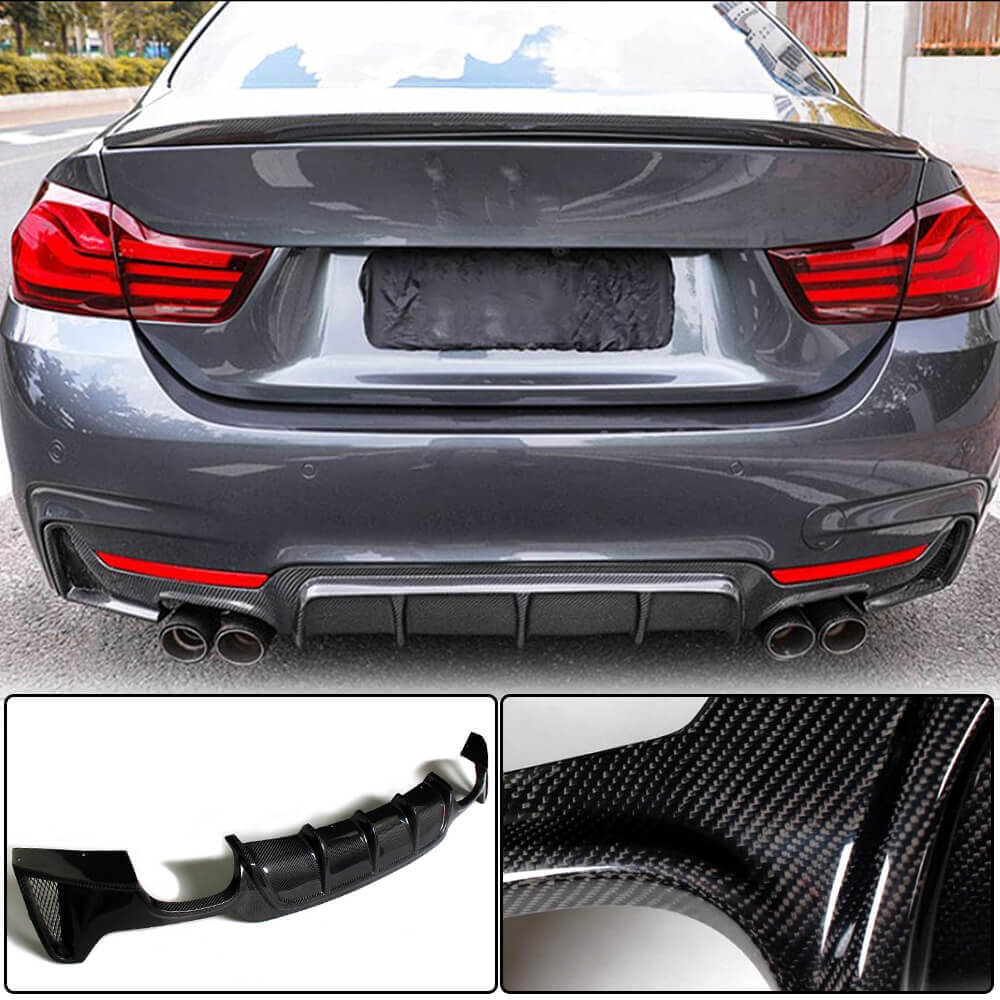 Rear Bumper Diffuser V1 (for M-Sport, Carbon) for BMW 4 Series F-32 2012-2020 - image 1