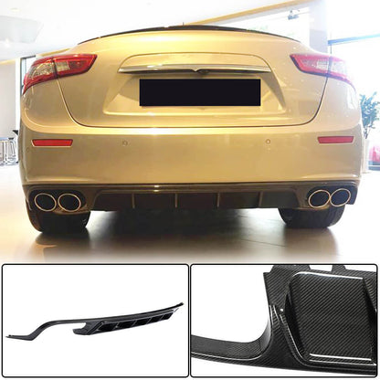 Rear Bumper Diffuser (for Base/S/S Q4 2013-2017, Carbon) for Maserati Ghibli 2013-2023 - image 1