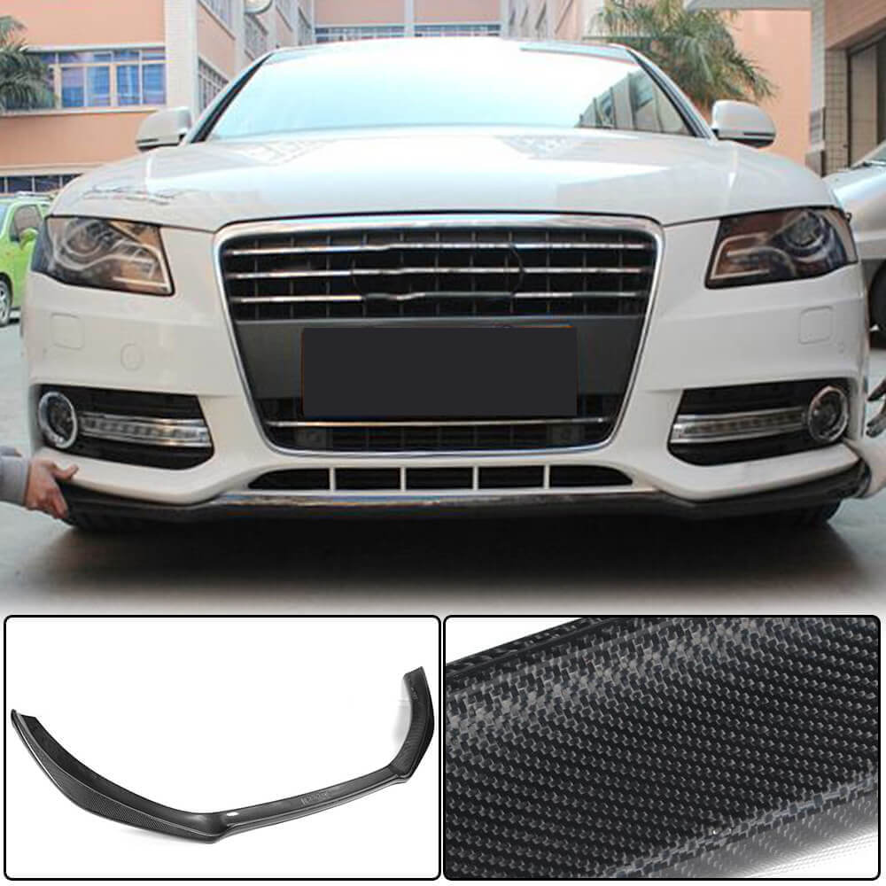 Front Bumper Lip (for Base 2007-2011, Carbon) for Audi A4 B8 2007-2015 - image 1