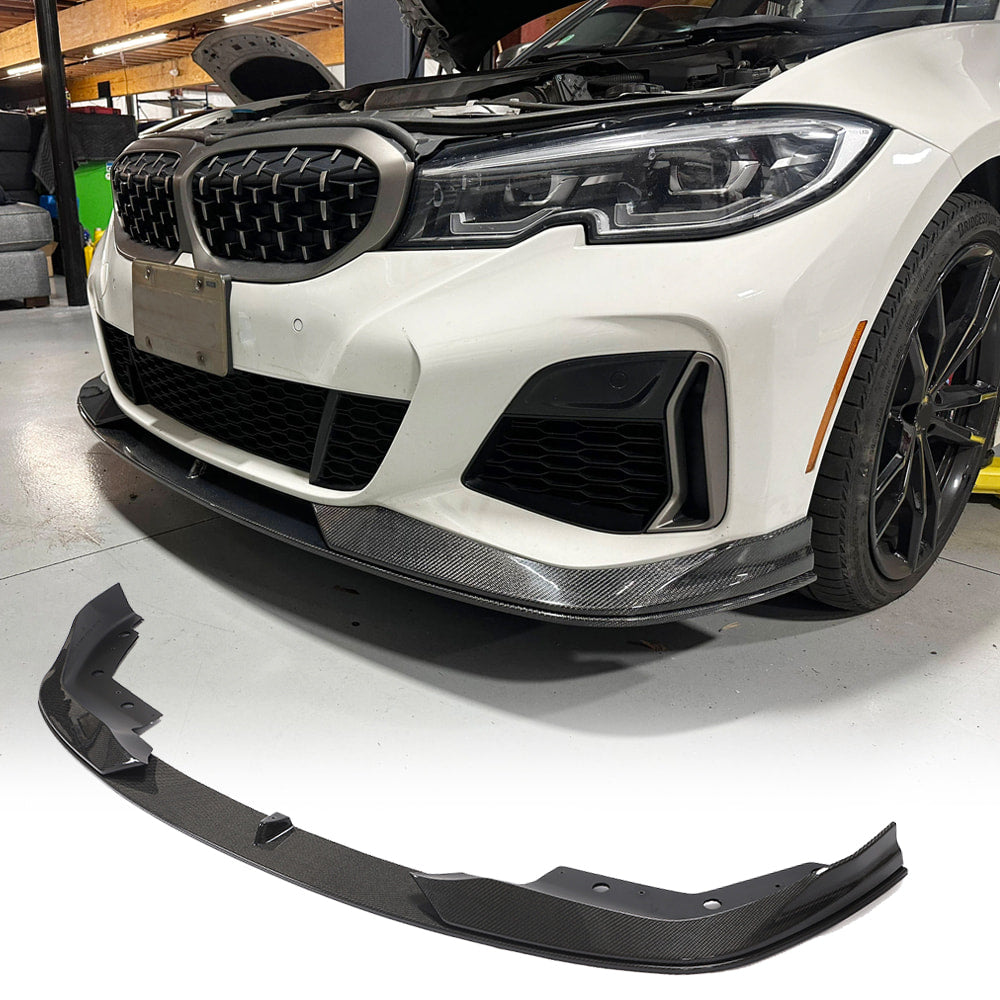 Front Bumper Lip AC-Style (for M-Sport 2018-2022, Carbon) for BMW 3 Series G20/21 2018- - image 1