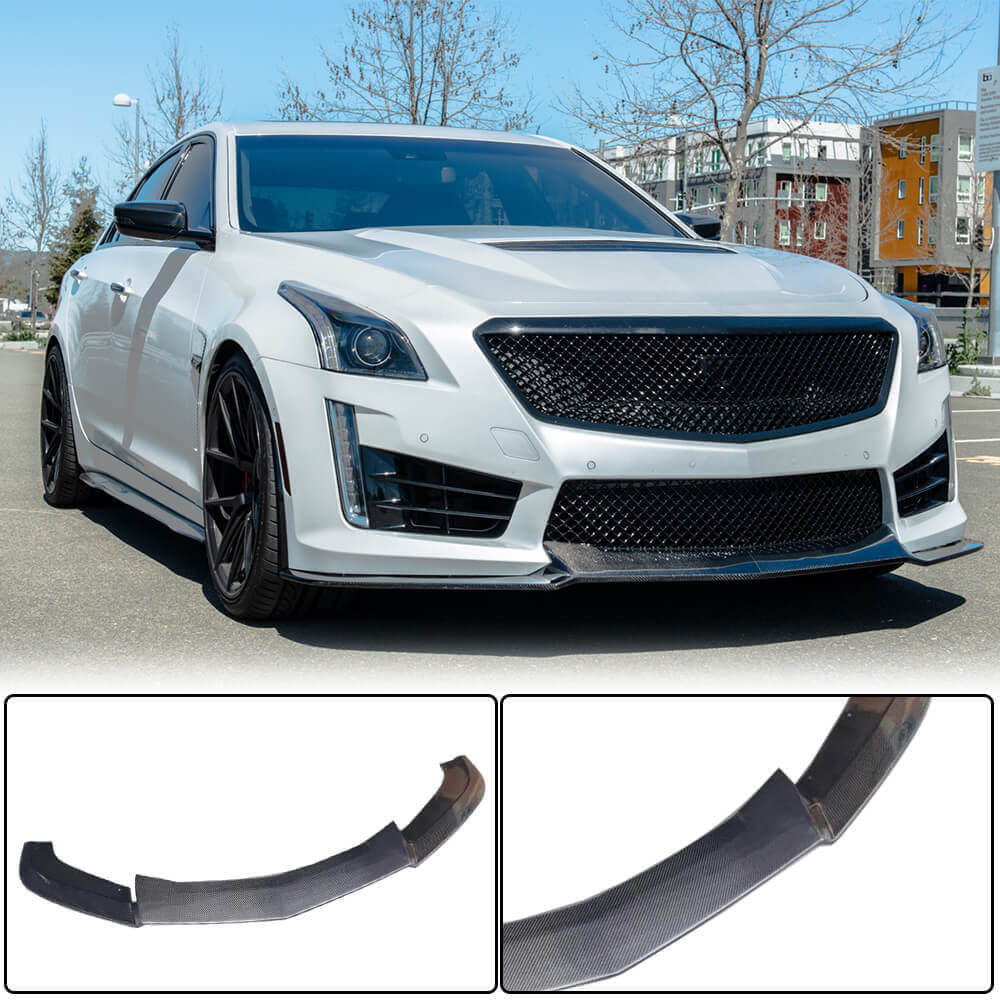 Front Bumper Lip V2 for CTS V Sedan 2016-2019 Carbon for Cadillac CTS 2013-2019 - image 1