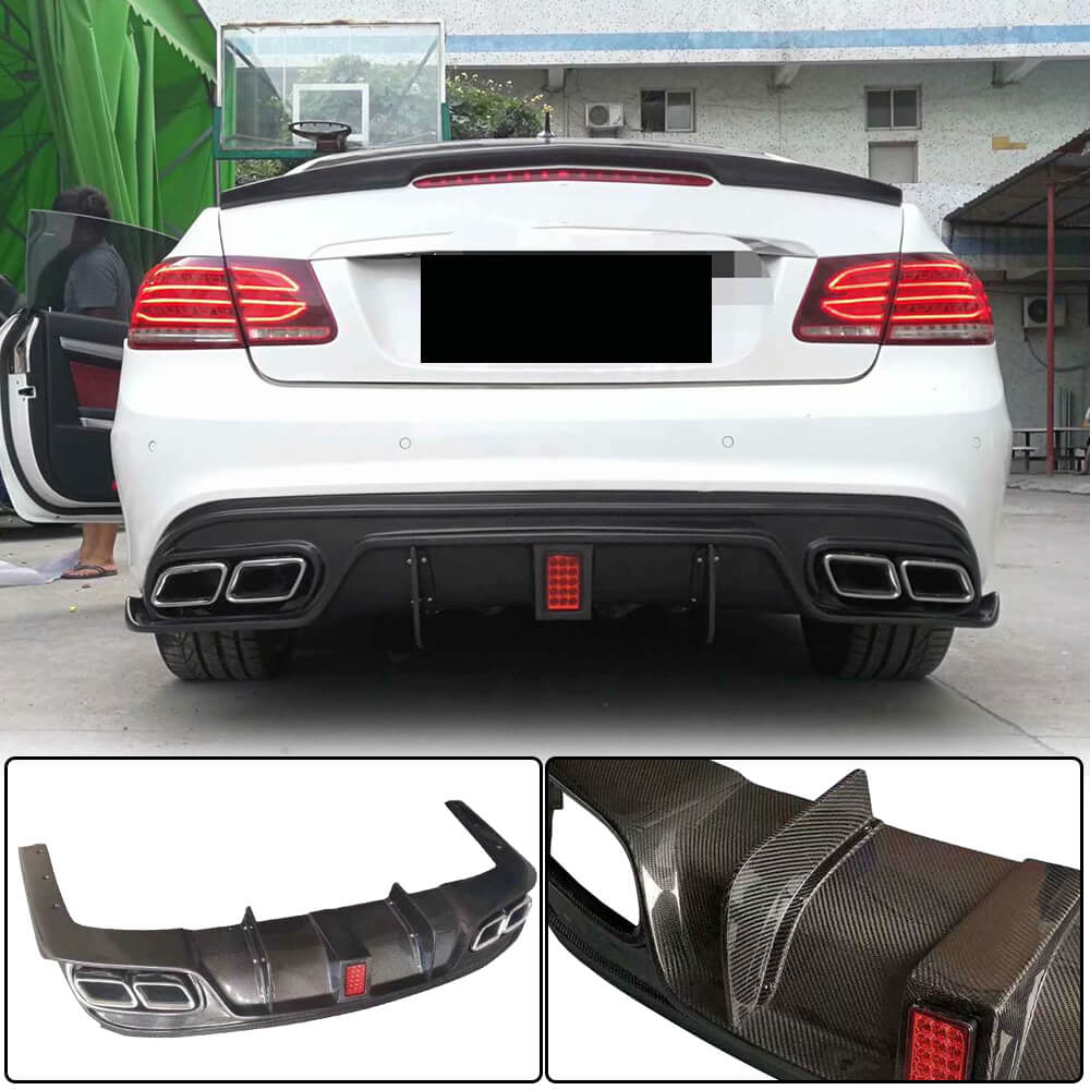 Rear Bumper Diffuser for AMG-Line 2014-2016, Carbon for Mercedes E-сlass coupe C207 2010-2017 - image 1