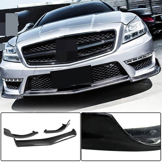 Front Bumper Lip V1 Spoiler (for CLS63 AMG SD 2011-2014, Carbon) for Mercedes CLS C218 2011-2018 - image 1