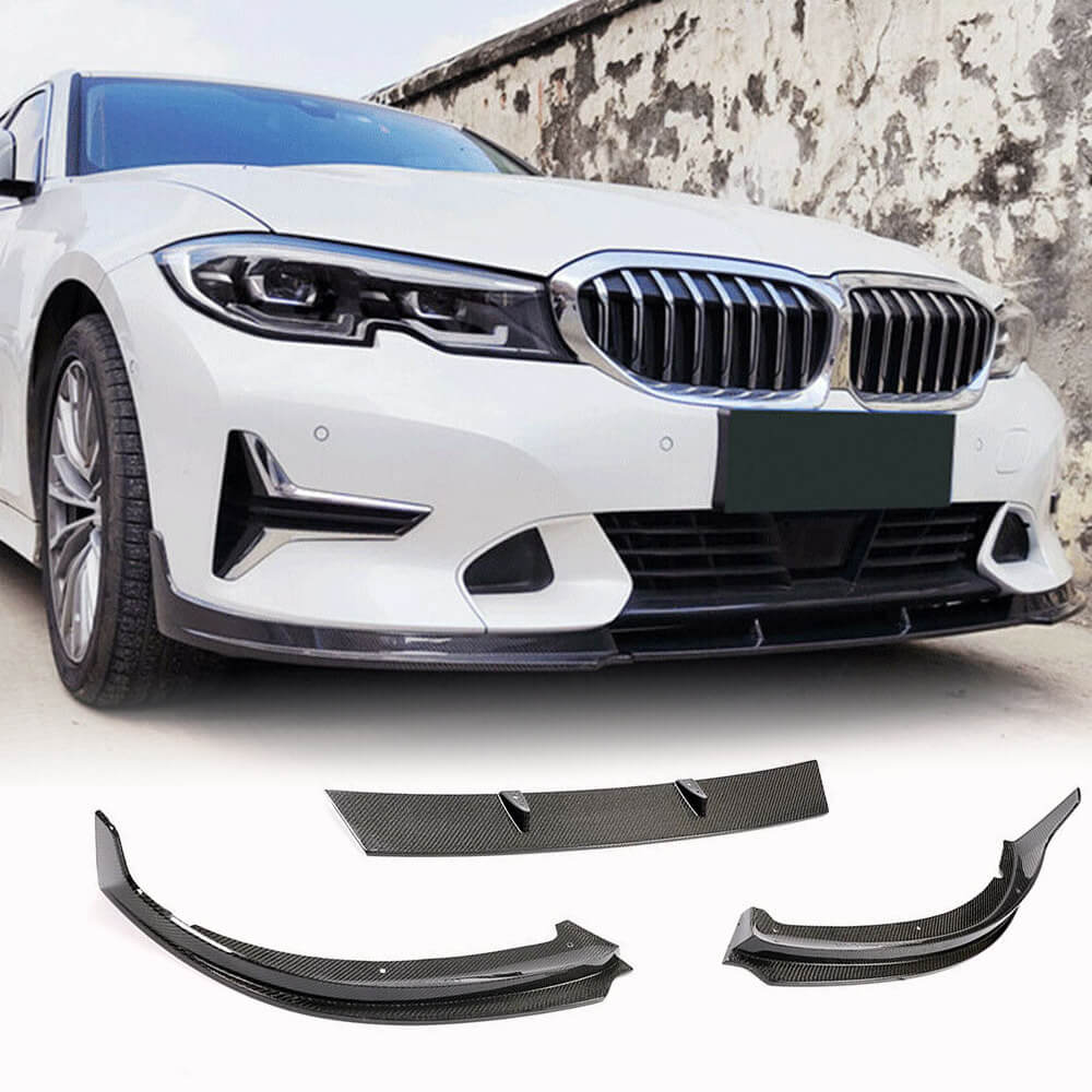 Front Bumper Lip Carbon Fiber V2 (2019-2022 Base) for BMW 3 series G20/21 2018- - image 1