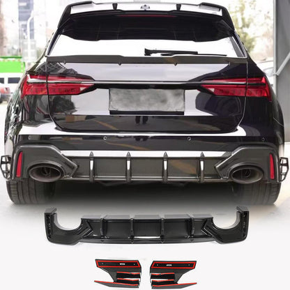 Rear Bumper Diffuser Dry Carbon Fiber for Audi A6 C8 2018- - image 1