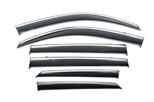 Niken Luxury Chrome Window Deflectors (2020-2023, 6 pcs) for Hyundai Santa Fe 4 2018-2023 - image 1