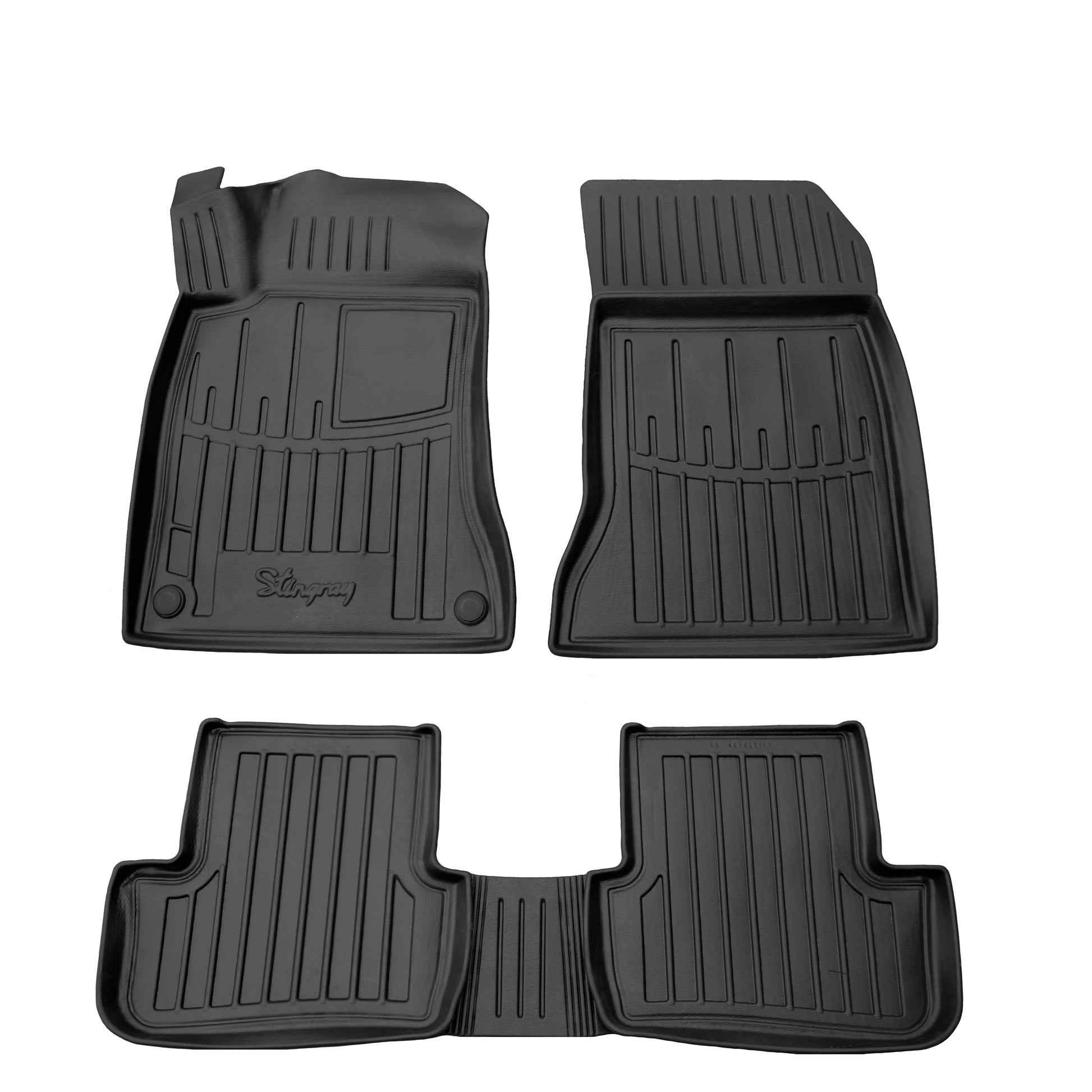 Rubber Floor Mats Stingray 3D (5 pcs) for Mercedes GLA X156 2014-2019 - image 1