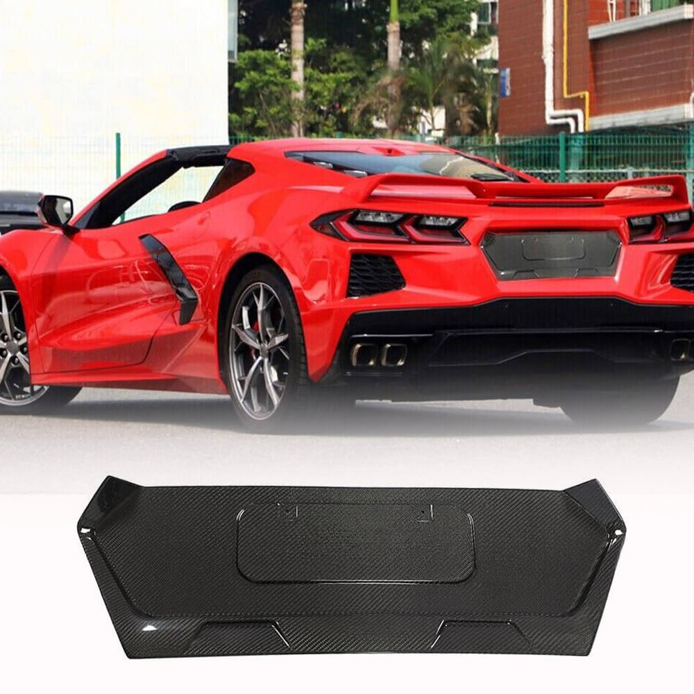 Cover on the trunk lid Carbon (2019-2022, Carbon) for Chevrolet Corvette C8 2019- - image 1
