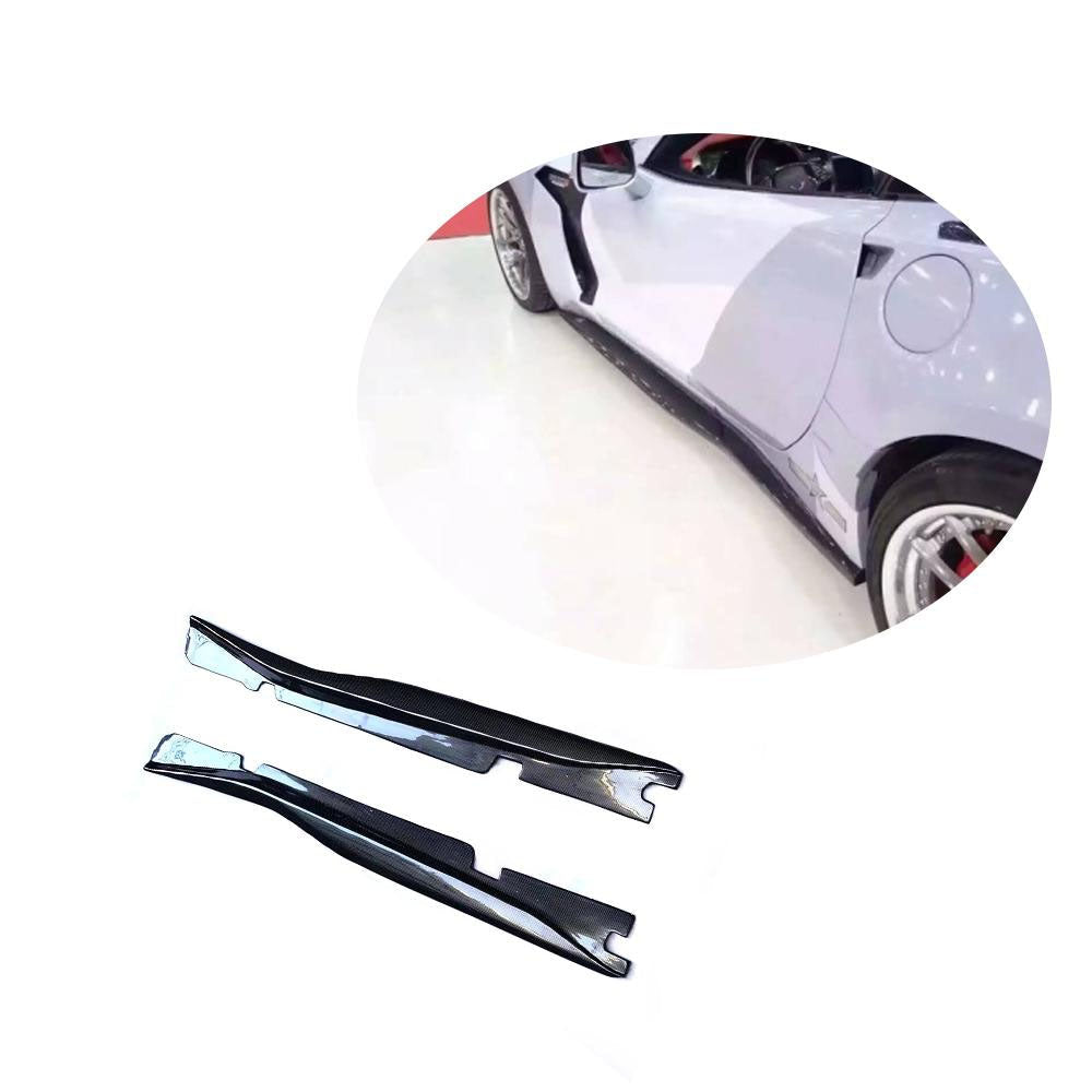 Door Sill Covers (Carbon) for Chevrolet Corvette C7 2013-2019 - image 1