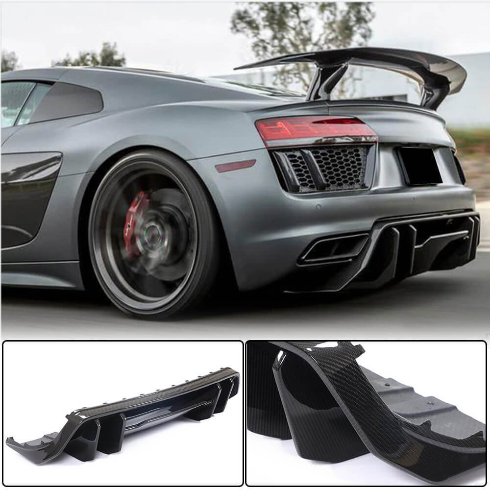 Rear Bumper Diffuser Dry Carbon Fiber for Audi R8 2006-2015 - image 1