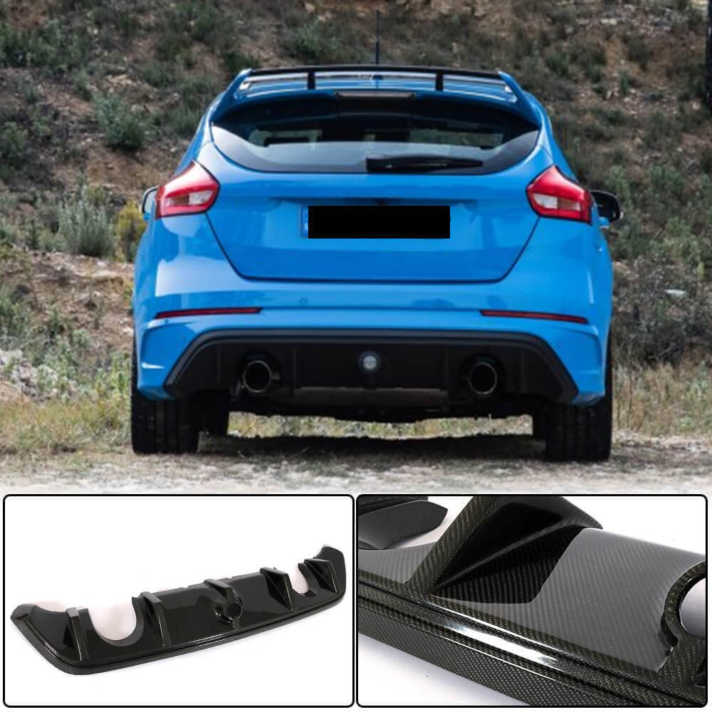 Rear Bumper Diffuser (for RS 2015-2017, Carbon) for Ford Focus III 2011-2017 - image 1