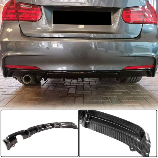 Rear Bumper Diffuser Carbon Fiber V3 (for M-Sport) for BMW 3 series F-30/31/34 2012-2019 - image 1