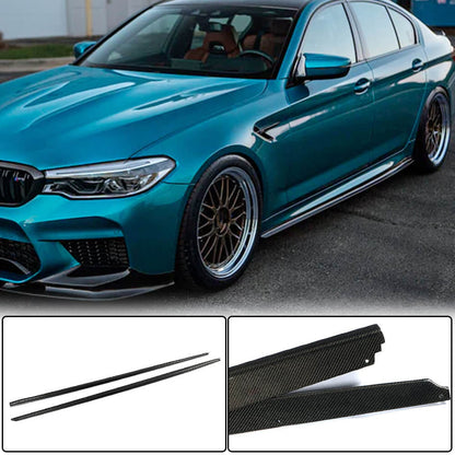 Side Skirt Extensions V2 (for M-Sport/M5 2017-2020, Carbon) for BMW 5 Series G30/31 2017-2023 - image 1