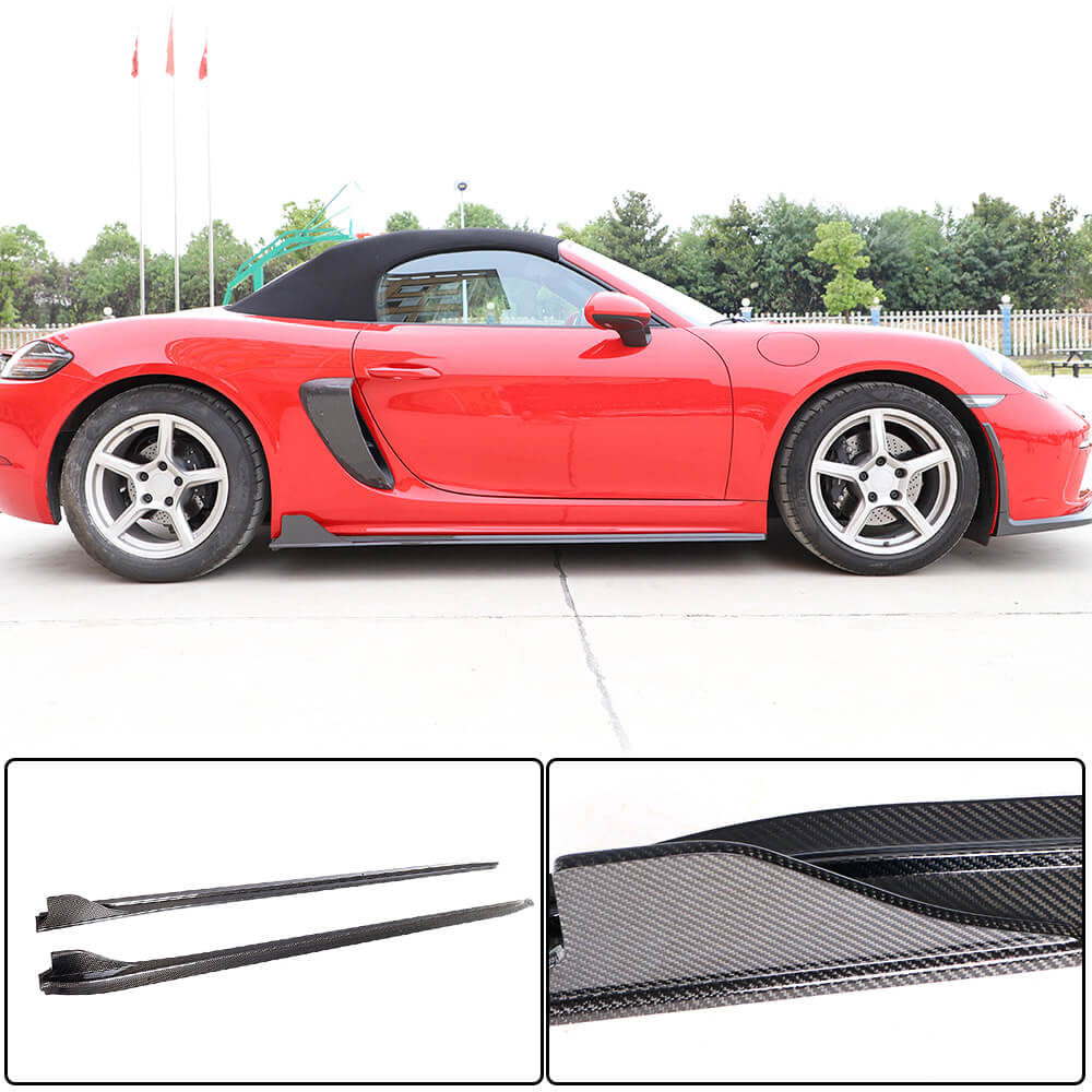 Side Skirts V1 (2016-2019, Carbon) for Porsche Boxster/Cayman 982 (718) 2016- - image 1