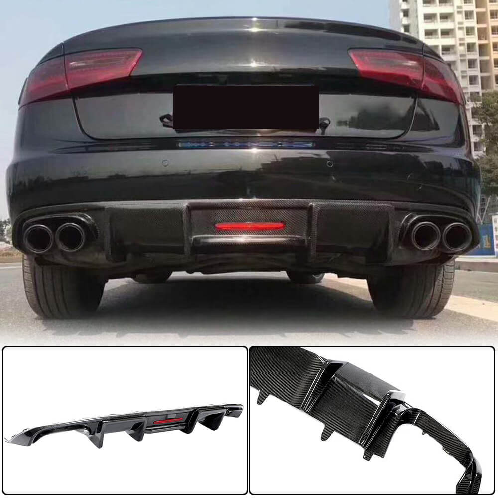 Rear Bumper Diffuser Carbon (for Base 2014-2018) for Audi A6 C7 2011-2017 - image 1