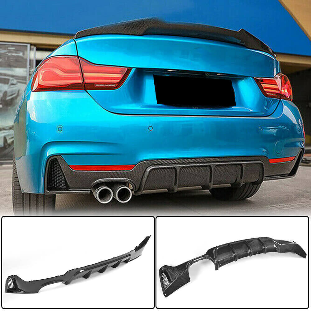 Rear Bumper Diffuser V2 (for M-Sport, Carbon) for BMW 4 Series F-32 2012-2020 - image 1