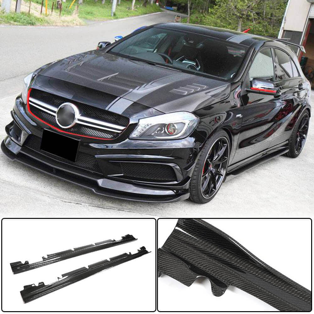 Side Skirts V4 (Carbon) for Mercedes A-сlass W176 2012-2018 - image 1